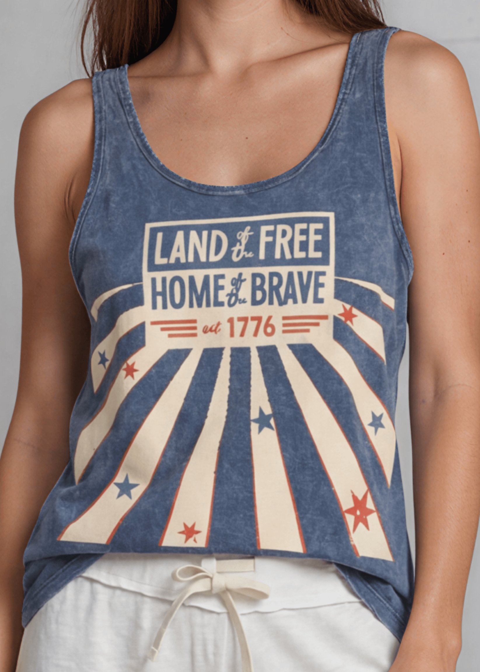 Made in USA Patriotic Land of the Free Home of the Brave Tank Top