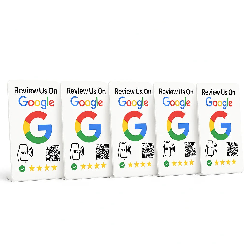 NFC Google Review Stand (5-Pack) - Premium Review Collection Kit