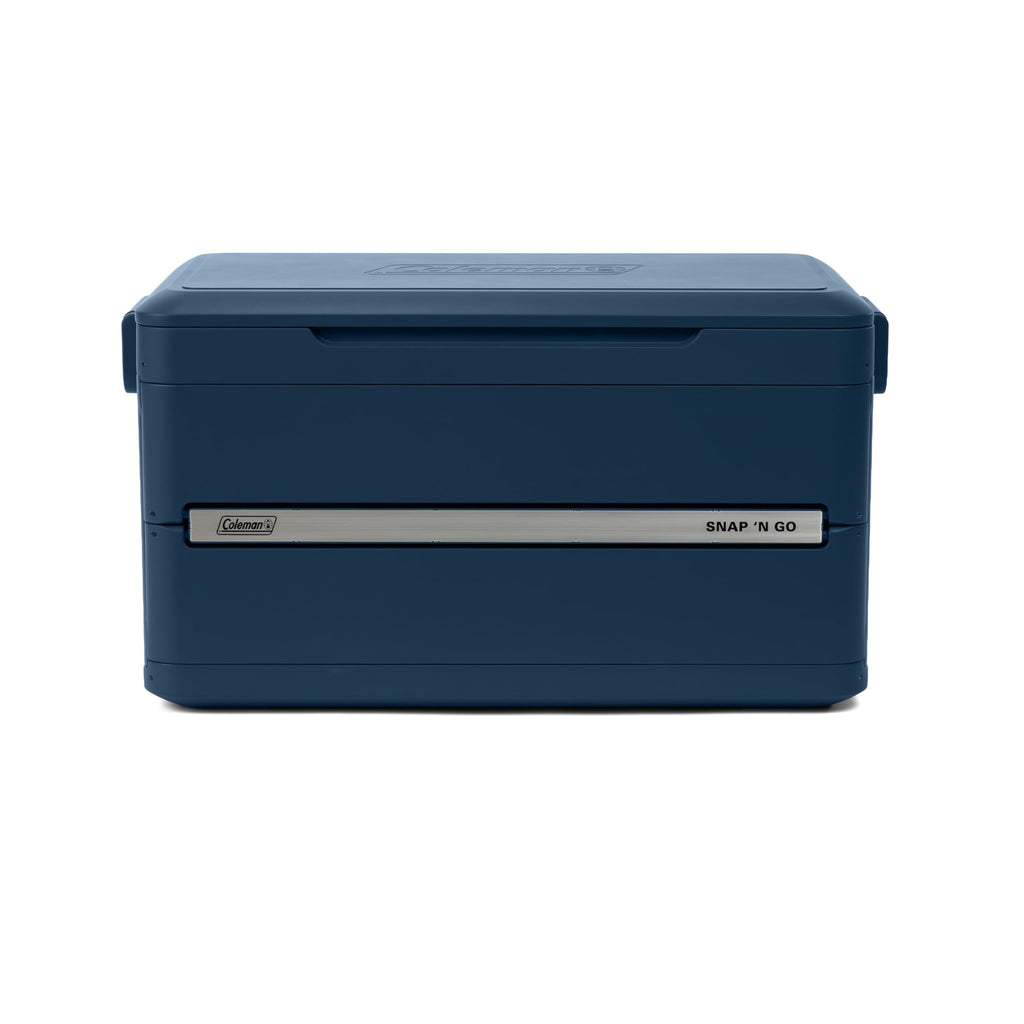 Coleman Snap N Go 45qt Collapsible Hard Cooler, Keeps ice Cold for up to 55 Hours, Holds up to 76 cans, Collapses up to 1/3 its Size, Can Hold up to 200 pounds, Blue Sky