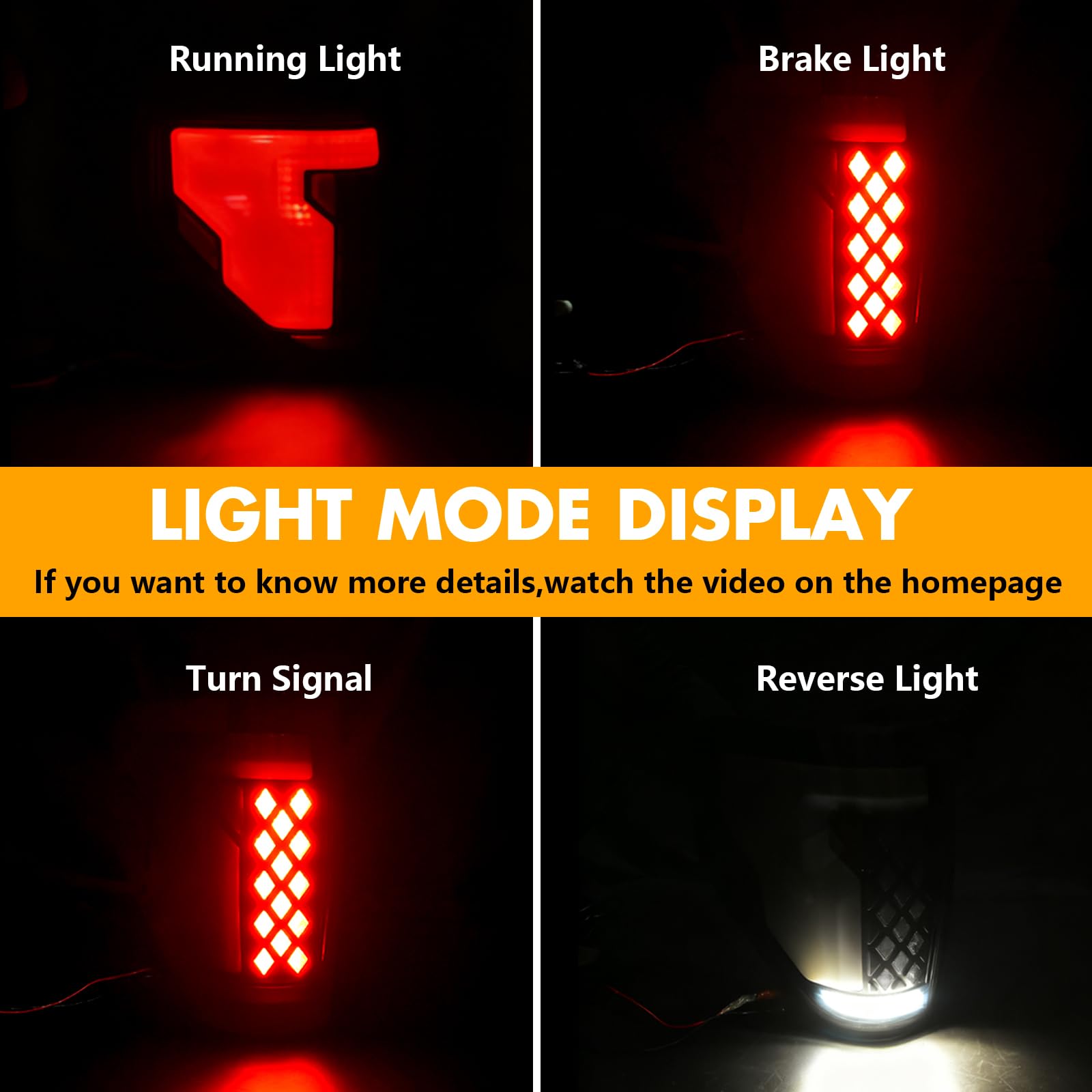 Upgrade LED Tail Lights for 2008-2016 Ford F250/350/450 Super Duty - Plug and Play, Waterproof, High-Brightness, C-Shape Design, Clear Lens