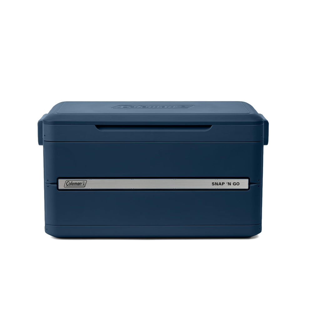 Coleman Snap N Go 45qt Collapsible Hard Cooler, Keeps ice Cold for up to 55 Hours, Holds up to 76 cans, Collapses up to 1/3 its Size, Can Hold up to 200 pounds, Blue Sky