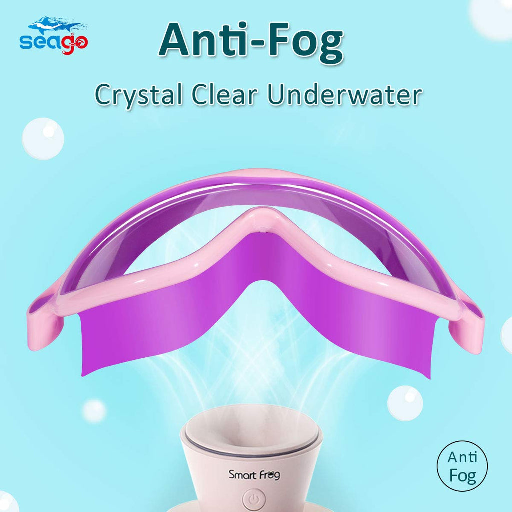 Seago Swim Goggles 2 Pack Anti-Fog Anti-UV Wide View Swimming Goggles for Kids 3-14