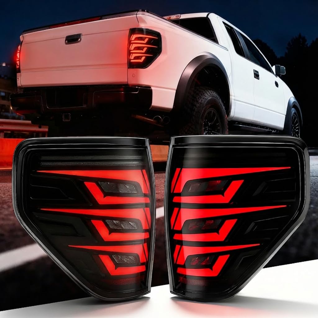 Upgrade LED Tail Lights for 2008-2016 Ford F250/350/450 Super Duty - Plug and Play, Waterproof, High-Brightness, C-Shape Design, Clear Lens