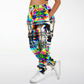 Psychedelic Rave Glitch Tiles Rainbow Plaid Unisex Cargo Joggers (Fleece Lined)