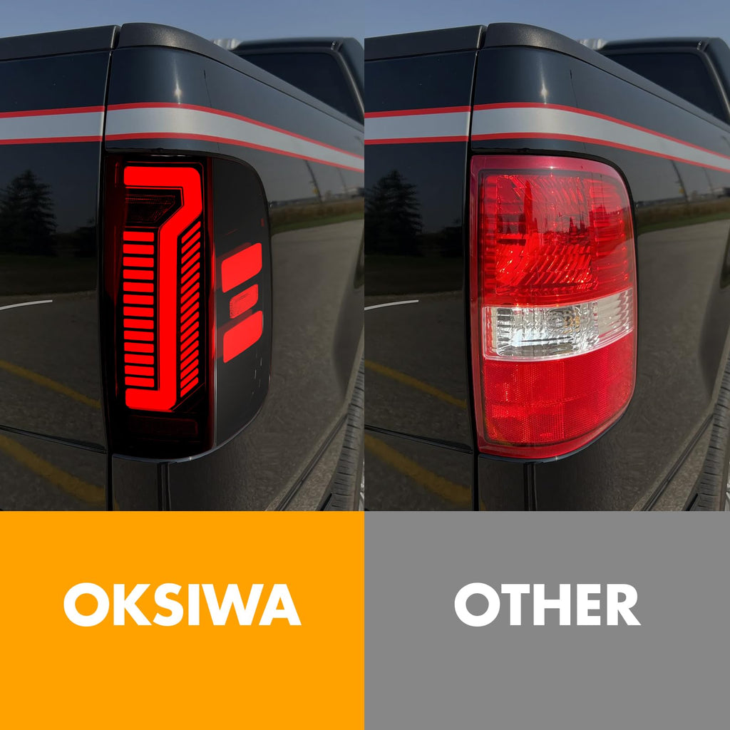 Upgrade LED Tail Lights for 2008-2016 Ford F250/350/450 Super Duty - Plug and Play, Waterproof, High-Brightness, C-Shape Design, Clear Lens