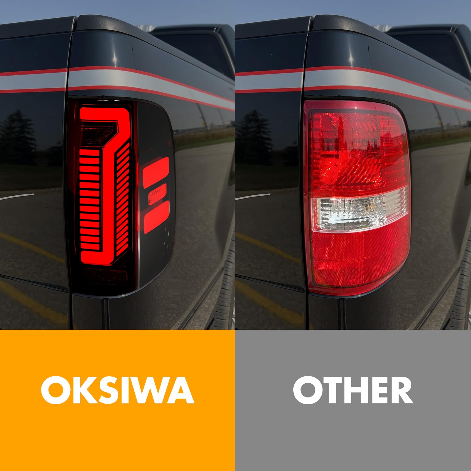 Upgrade LED Tail Lights for 2008-2016 Ford F250/350/450 Super Duty - Plug and Play, Waterproof, High-Brightness, C-Shape Design, Clear Lens