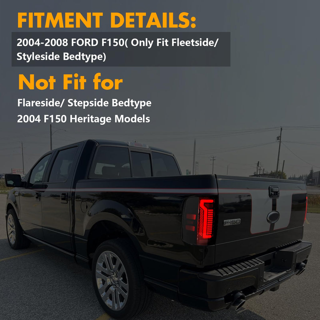 Upgrade LED Tail Lights for 2008-2016 Ford F250/350/450 Super Duty - Plug and Play, Waterproof, High-Brightness, C-Shape Design, Clear Lens