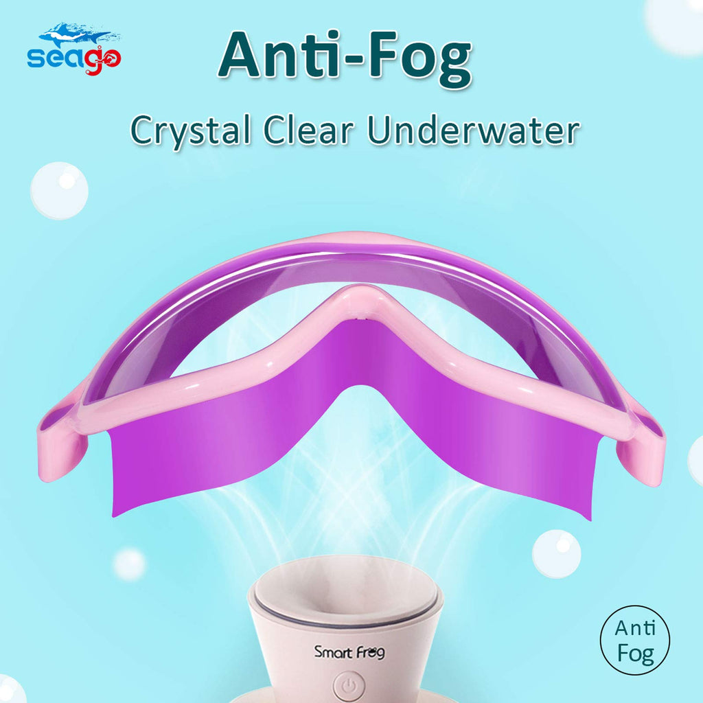 Seago Swim Goggles 2 Pack Anti-Fog Anti-UV Wide View Swimming Goggles for Kids 3-14