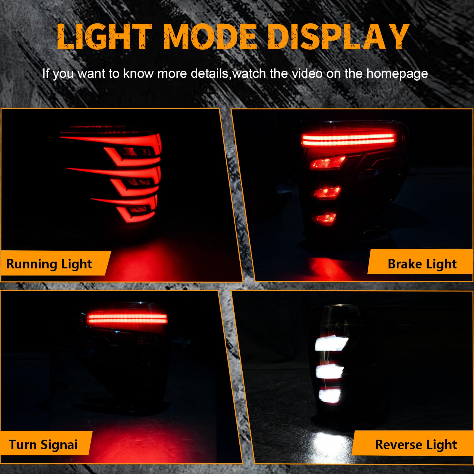 Upgrade LED Tail Lights for 2008-2016 Ford F250/350/450 Super Duty - Plug and Play, Waterproof, High-Brightness, C-Shape Design, Clear Lens