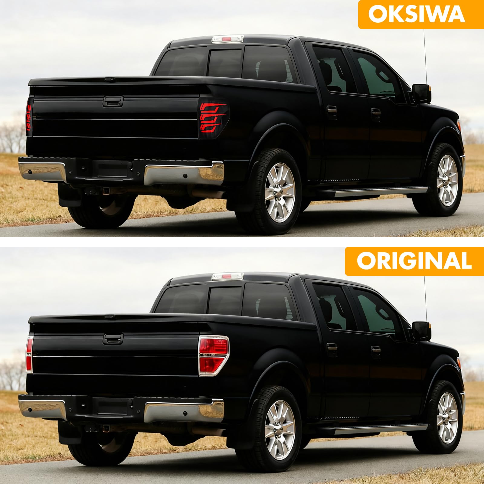 Upgrade LED Tail Lights for 2008-2016 Ford F250/350/450 Super Duty - Plug and Play, Waterproof, High-Brightness, C-Shape Design, Clear Lens
