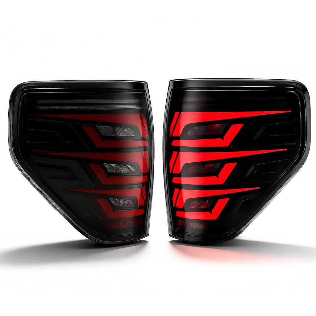 Upgrade LED Tail Lights for 2008-2016 Ford F250/350/450 Super Duty - Plug and Play, Waterproof, High-Brightness, C-Shape Design, Clear Lens