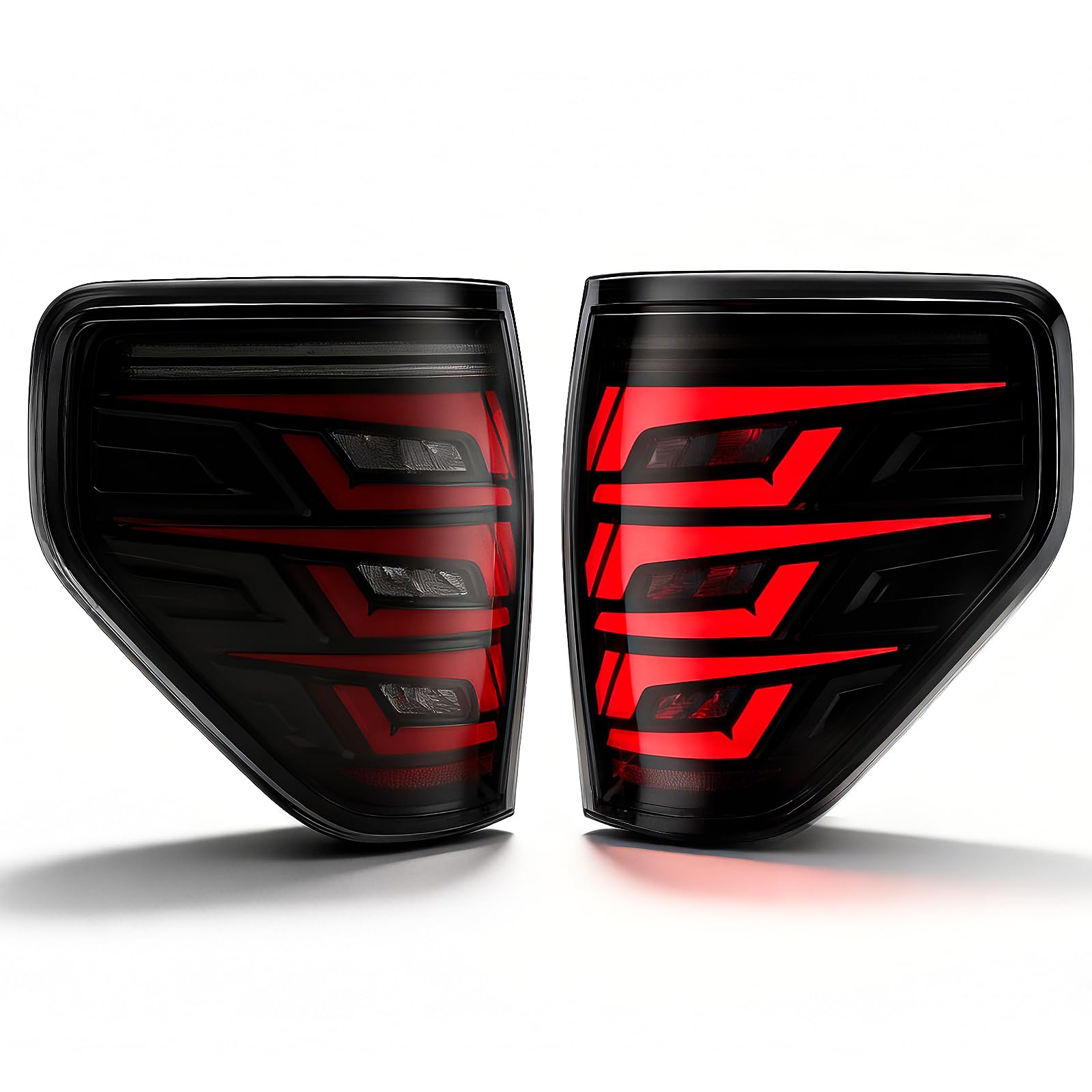 Upgrade LED Tail Lights for 2008-2016 Ford F250/350/450 Super Duty - Plug and Play, Waterproof, High-Brightness, C-Shape Design, Clear Lens