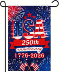 250 Anniversary USA Garden Flag - 250 Years of Freedom Double Sided 3-Ply American Patriotic Flags 1776-2026, UV Protection Fade Resistant 12x18 Inch Yard Flag Commemorative Merchandise for Outdoor Celebration