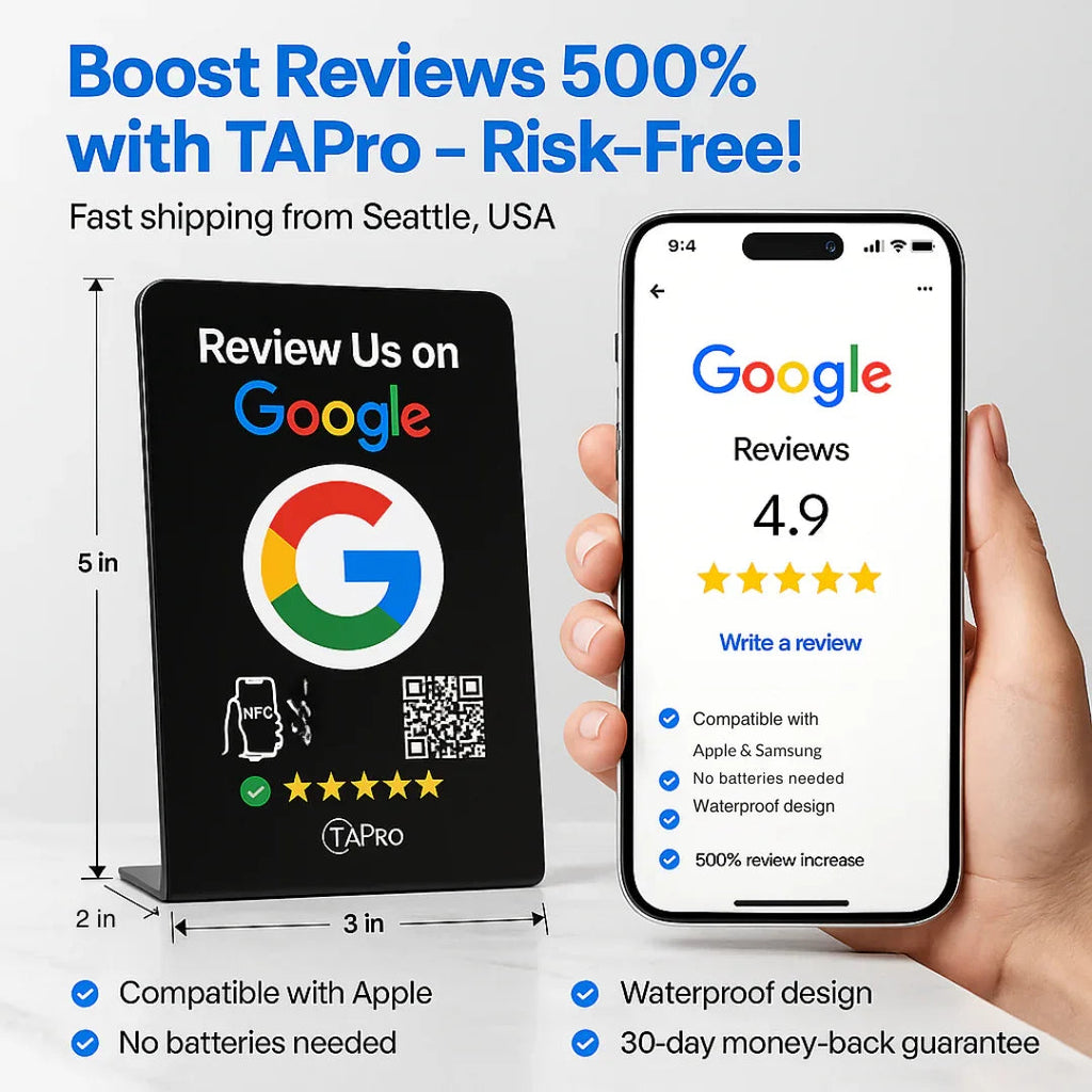 NFC Google Review Stand (5-Pack) - Premium Review Collection Kit