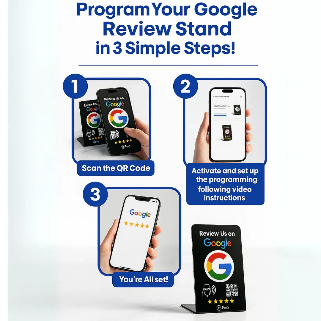 NFC Google Review Stand (5-Pack) - Premium Review Collection Kit