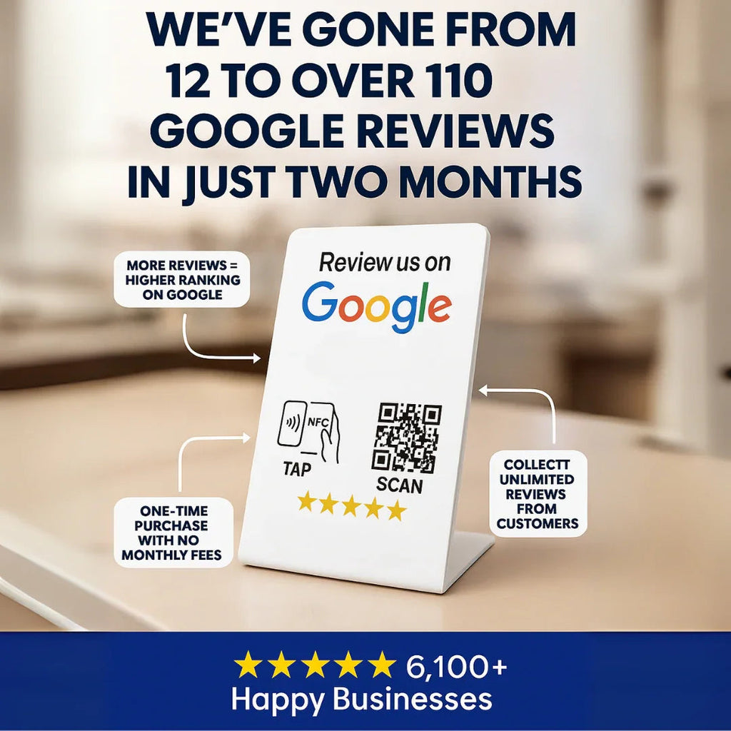NFC Google Review Stand (5-Pack) - Premium Review Collection Kit