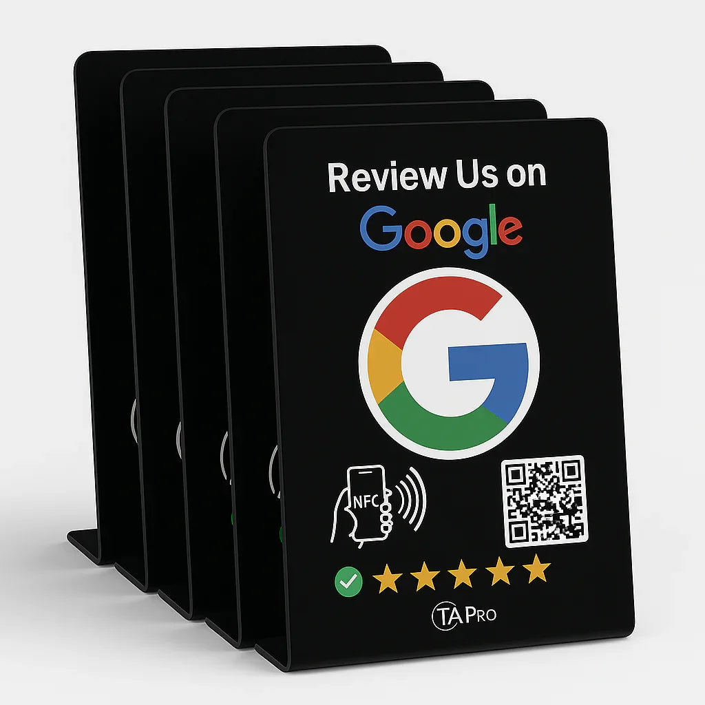 NFC Google Review Stand (5-Pack) - Premium Review Collection Kit