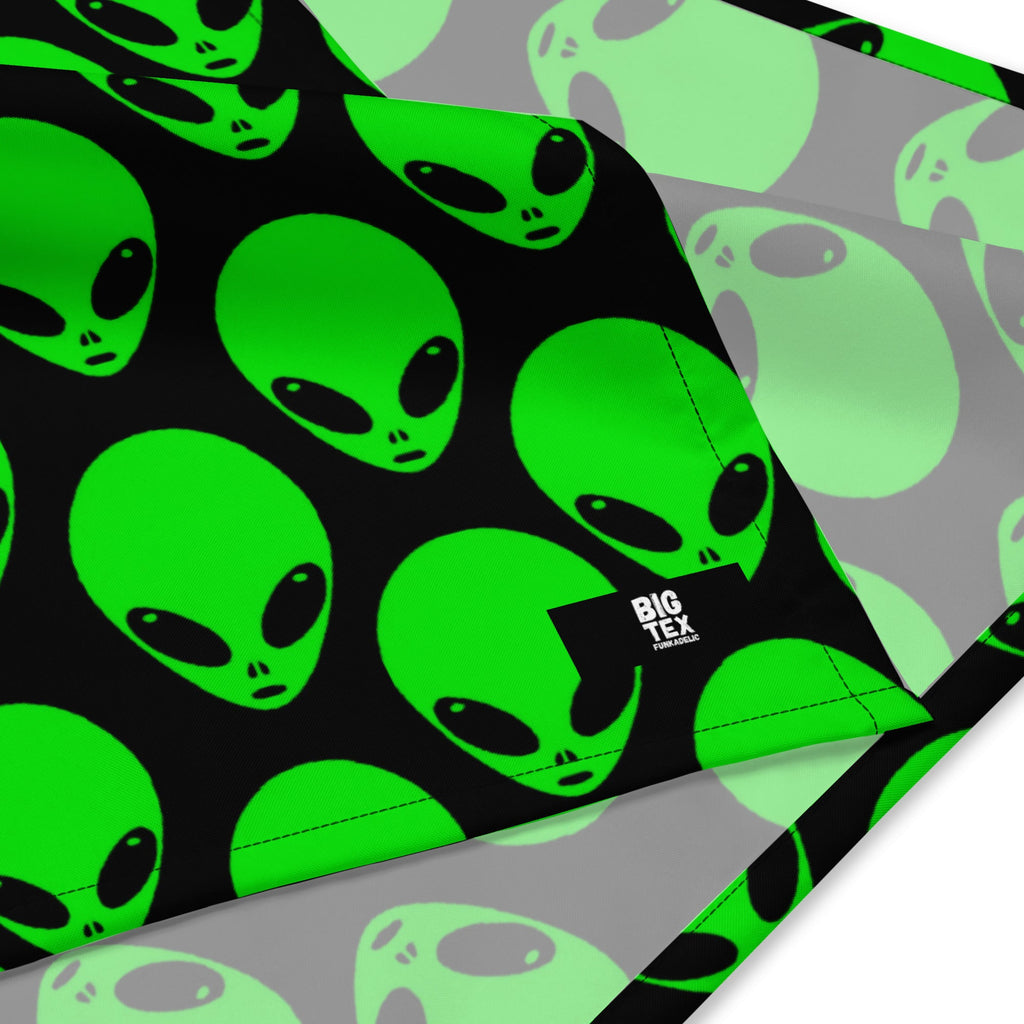 Green Alien Head Rave Bandana