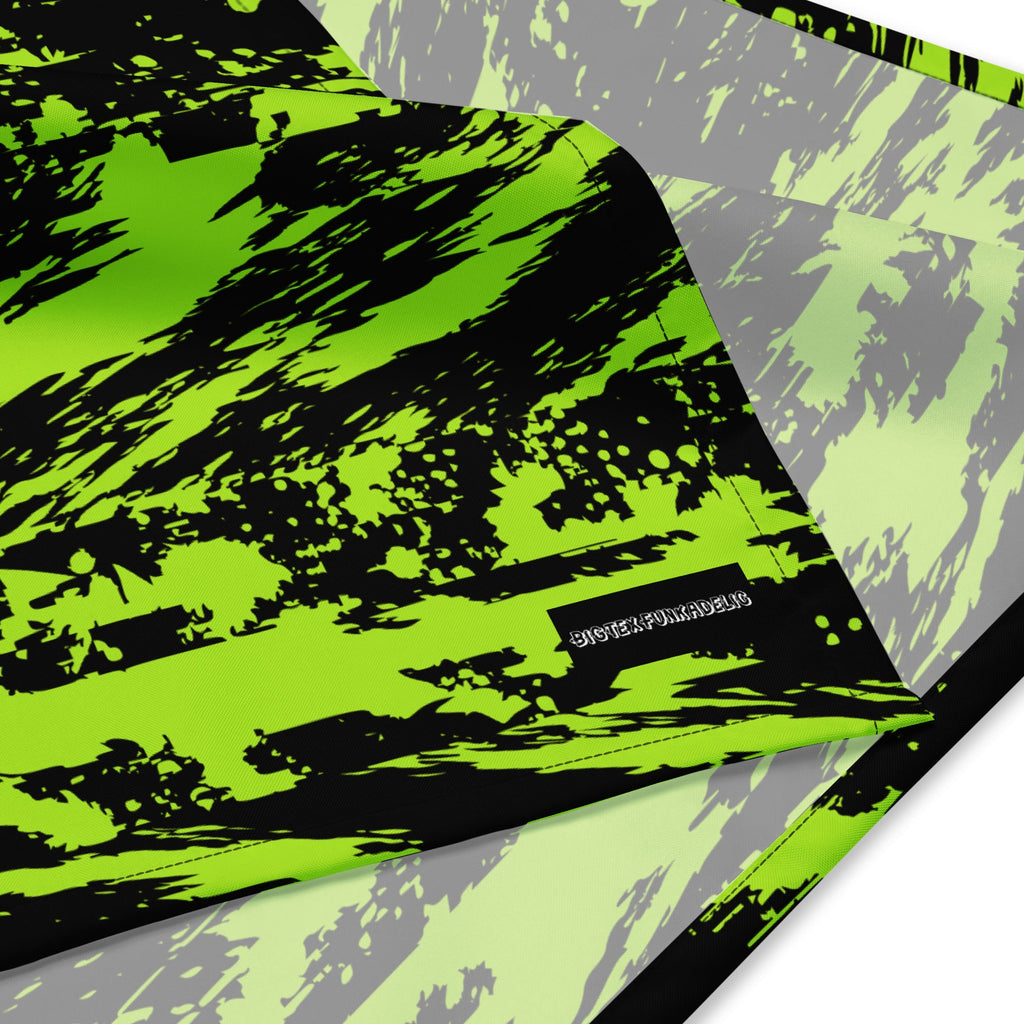 Black Lime Bolt Glitch Rave Bandana