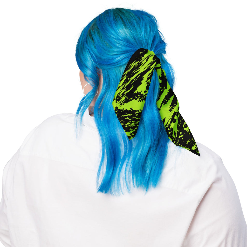 Black Lime Bolt Glitch Rave Bandana
