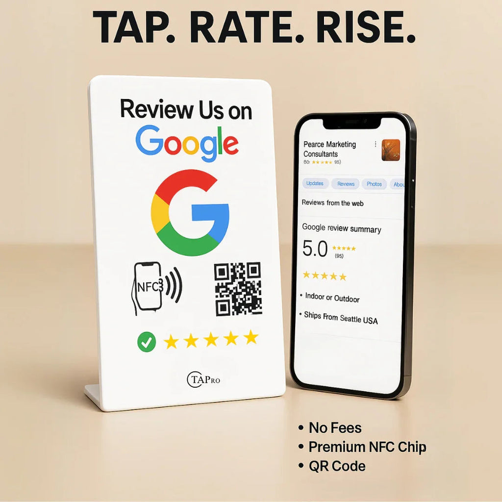 NFC Google Review Stand (5-Pack) - Premium Review Collection Kit