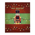 SEASONAL "NUT BUSTER" Funny Nutcracker Novelty Christmas Throw Blanket